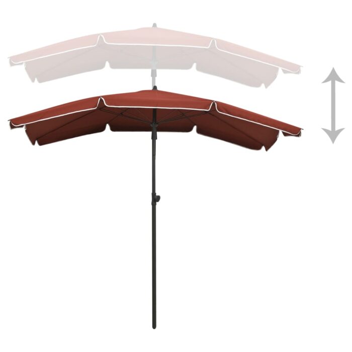 Parasol de jardin avec mât 200x130 cm terre cuite – Image 4