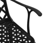 Chaises de jardin lot de 2 Aluminium coulé Noir – Image 5