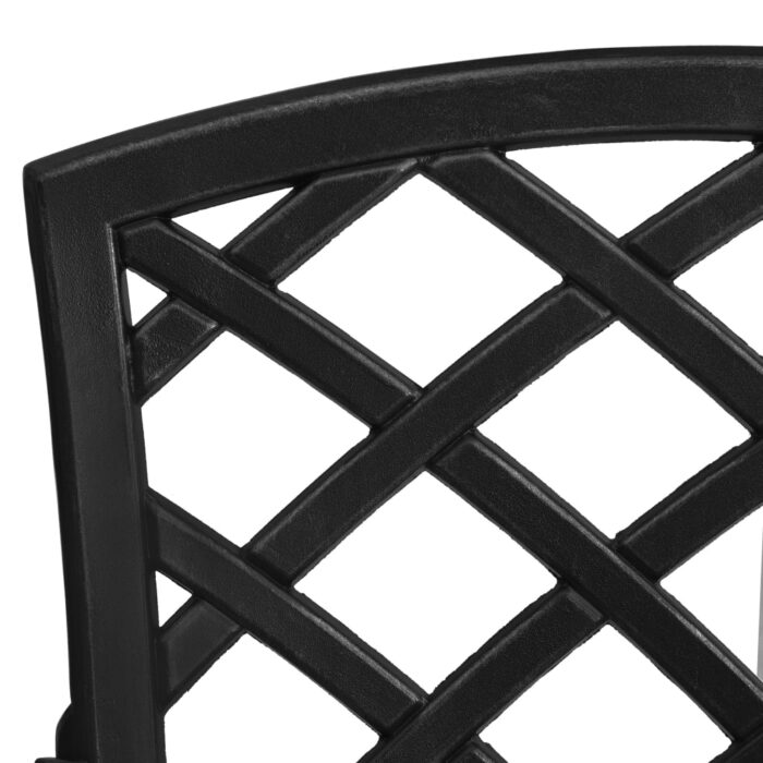 Chaises de jardin lot de 2 Aluminium coulé Noir – Image 6