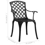 Chaises de jardin lot de 2 Aluminium coulé Noir – Image 7