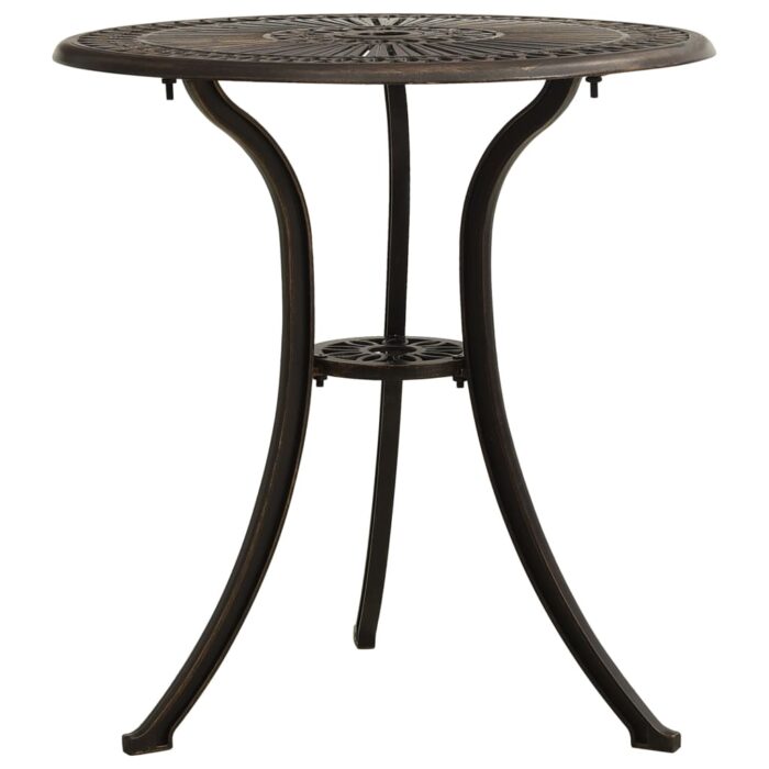 Table de jardin Bronze 62x62x65 cm Aluminium coulé – Image 1