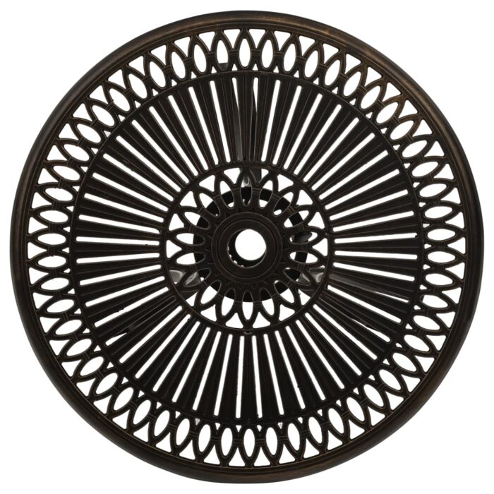 Table de jardin Bronze 62x62x65 cm Aluminium coulé – Image 2