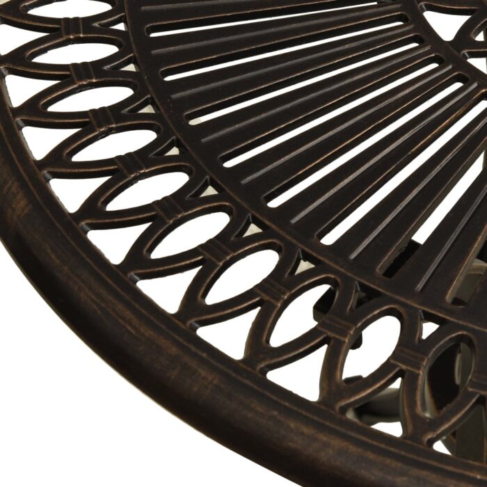 Table de jardin Bronze 62x62x65 cm Aluminium coulé – Image 3