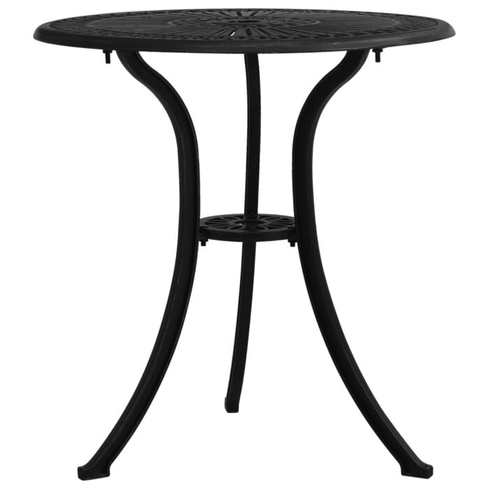 Table de jardin Noir 62x62x65 cm Aluminium coulé – Image 1