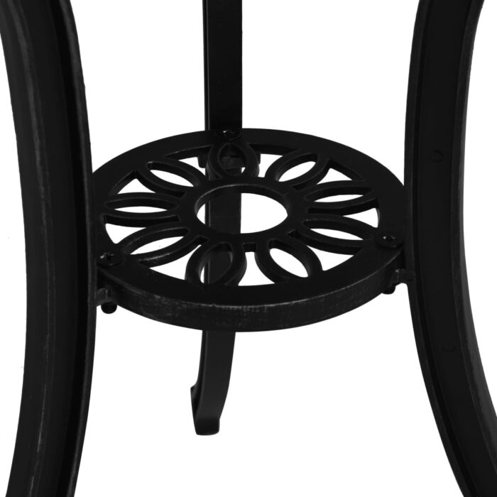Table de jardin Noir 62x62x65 cm Aluminium coulé – Image 4