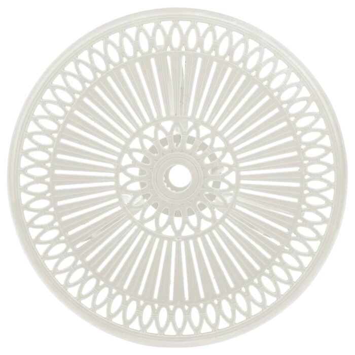 Table de jardin Blanc 62x62x65 cm Aluminium coulé – Image 2