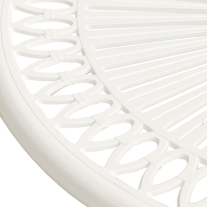 Table de jardin Blanc 62x62x65 cm Aluminium coulé – Image 3