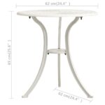 Table de jardin Blanc 62x62x65 cm Aluminium coulé – Image 5