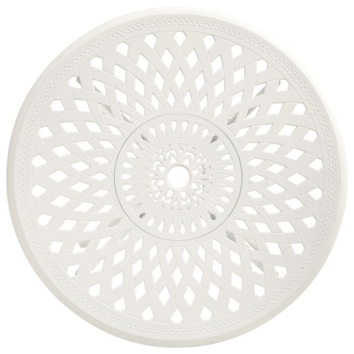Table de jardin Blanc 78x78x72 cm Aluminium coulé – Image 2