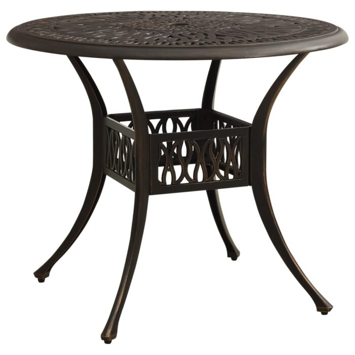 Table de jardin Bronze 90x90x74 cm Aluminium coulé – Image 1