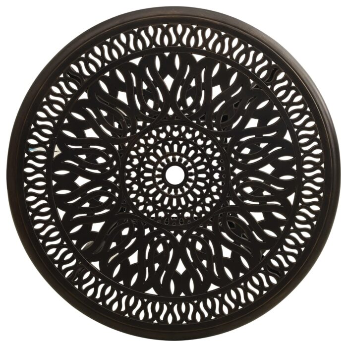 Table de jardin Bronze 90x90x74 cm Aluminium coulé – Image 2