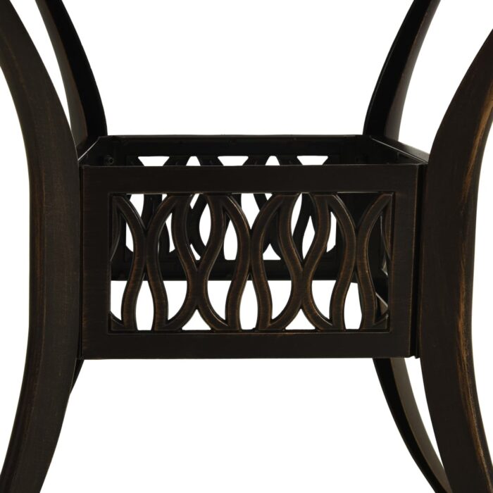 Table de jardin Bronze 90x90x74 cm Aluminium coulé – Image 3