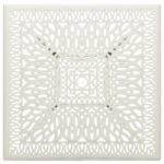 Table de jardin Blanc 90x90x73 cm Aluminium coulé – Image 2