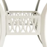 Table de jardin Blanc 90x90x73 cm Aluminium coulé – Image 3