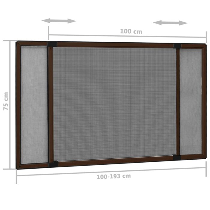Moustiquaire extensible pour fenêtres Marron (100-193)x75 cm – Image 10
