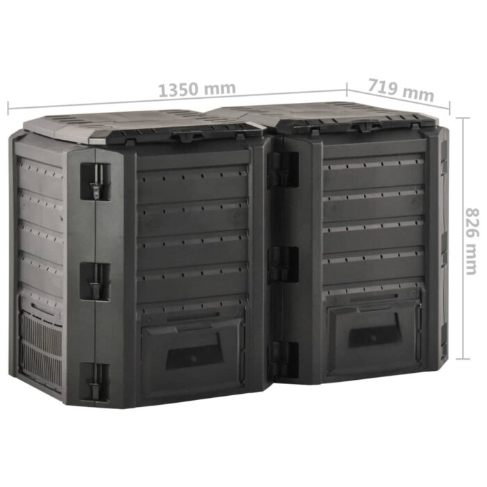 Composteur de jardin Noir 800 L – Image 3