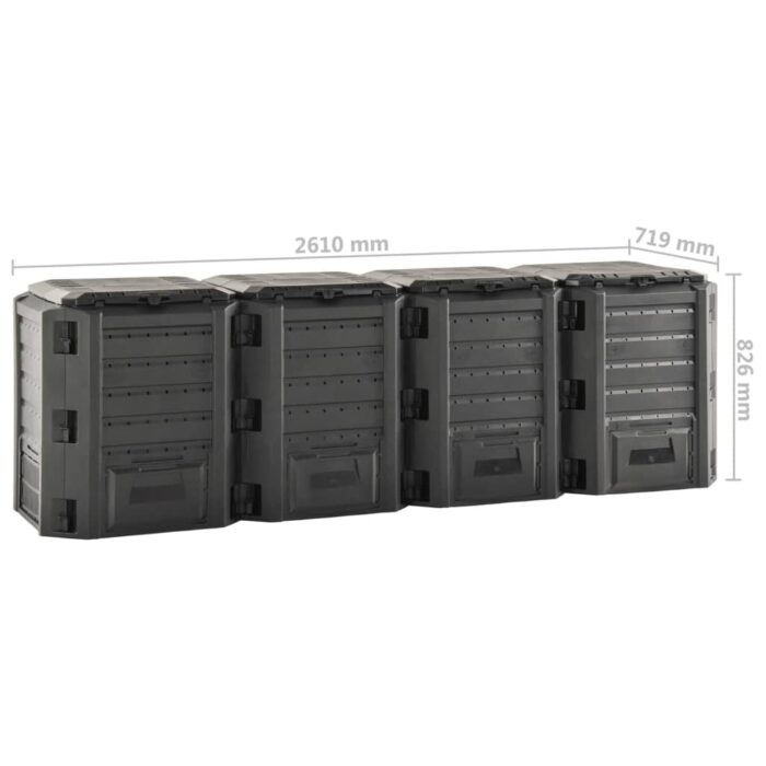 Composteur de jardin Noir 1600 L – Image 3
