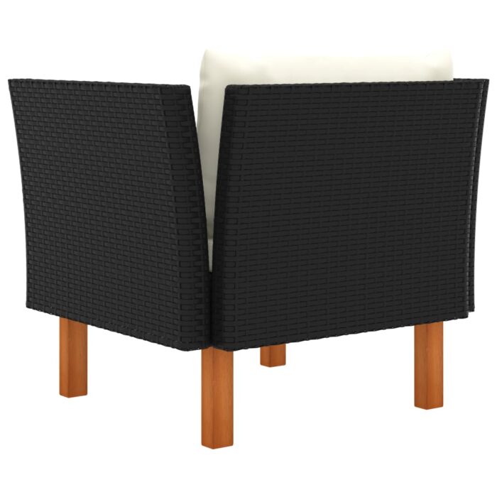 Canapé de jardin Résine tressée et bois d'eucalyptus massif – Image 4