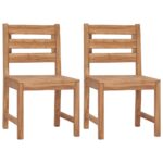 Chaises de jardin lot de 2 Bois de teck solide