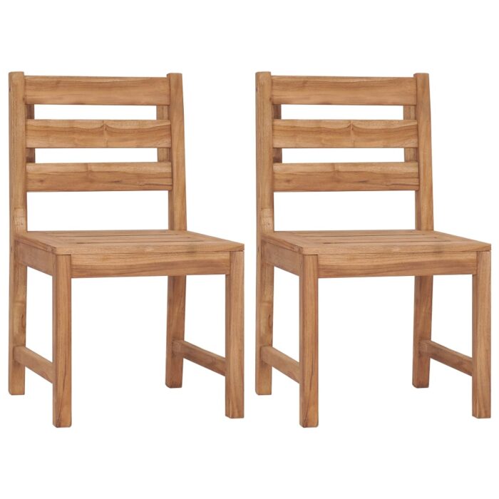 Chaises de jardin lot de 2 Bois de teck solide – Image 1