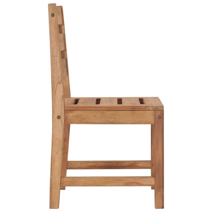 Chaises de jardin lot de 2 Bois de teck solide – Image 3