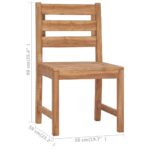 Chaises de jardin lot de 2 Bois de teck solide – Image 6