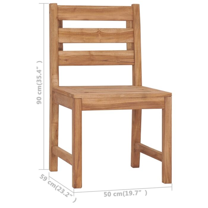 Chaises de jardin lot de 2 Bois de teck solide – Image 6