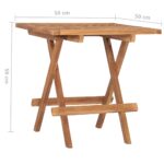 Table pliable de jardin 50x50x50 cm Bois de teck solide – Image 6