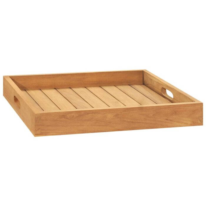 Plateau de service 50x50 cm Bois de teck massif – Image 1