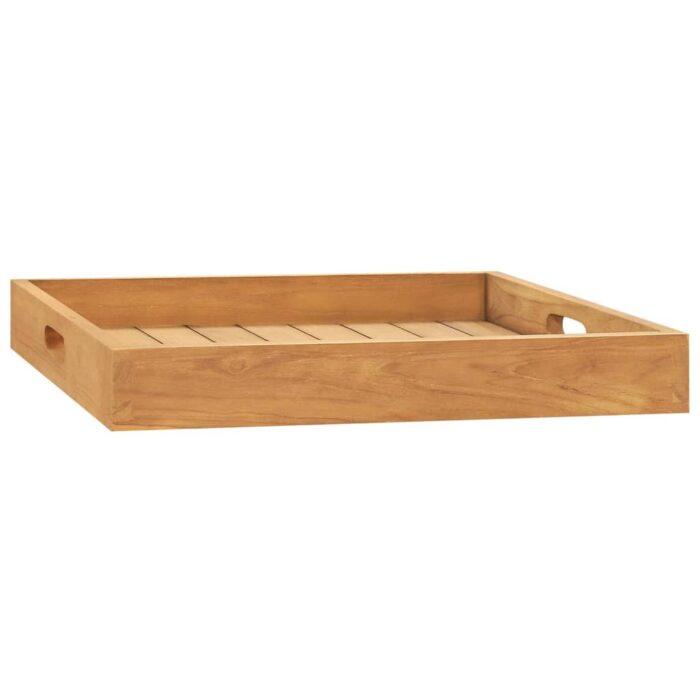 Plateau de service 50x50 cm Bois de teck massif – Image 2