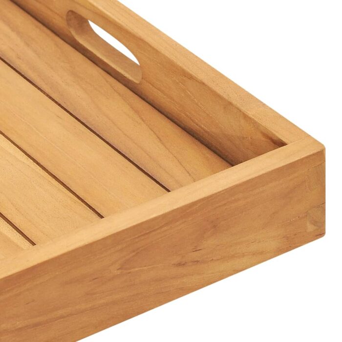 Plateau de service 50x50 cm Bois de teck massif – Image 6