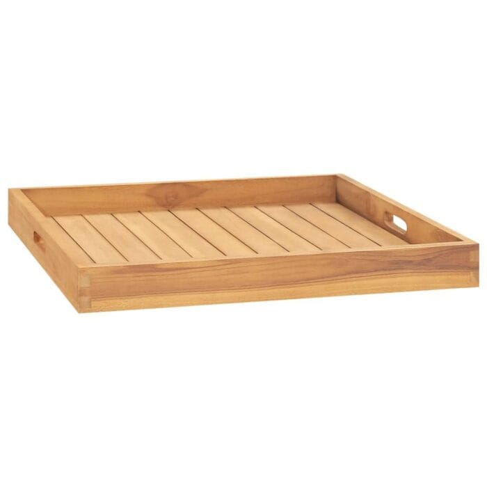 Plateau de service 60x60 cm Bois de teck massif – Image 1