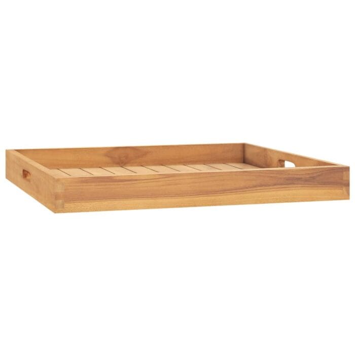 Plateau de service 60x60 cm Bois de teck massif – Image 2