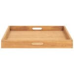 Plateau de service 60x60 cm Bois de teck massif – Image 3