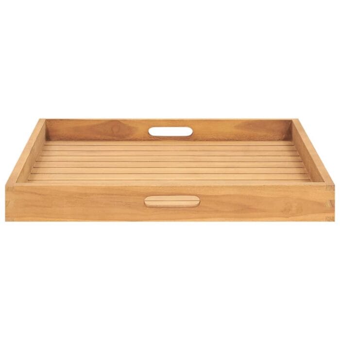 Plateau de service 60x60 cm Bois de teck massif – Image 3