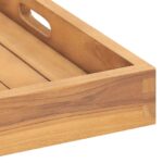 Plateau de service 60x60 cm Bois de teck massif – Image 5