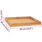 Plateau de service 60x60 cm Bois de teck massif – Image 7
