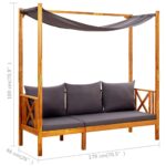 Banc de jardin avec auvent et repose-pieds Bois d'acacia solide – Image 10