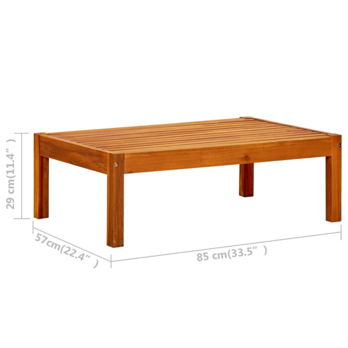 Banc de jardin avec table et repose-pieds Bois d'acacia solide – Image 10