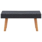 Salon de jardin 5 pcs avec coussins résine tressée noir – Image 5