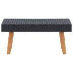 Salon de jardin 2 pcs avec coussins Résine tressée Noir – Image 2