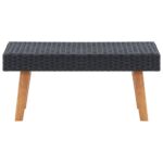 Salon de jardin 2 pcs avec coussins Résine tressée Noir – Image 5