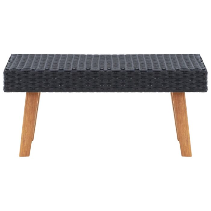 Salon de jardin 2 pcs avec coussins Résine tressée Noir – Image 5