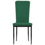 Chaises à manger lot de 2 Vert foncé Velours – Image 2