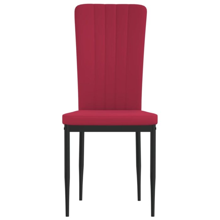Chaises à manger lot de 2 Rouge bordeaux Velours – Image 2