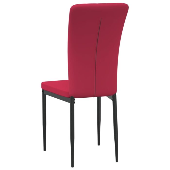 Chaises à manger lot de 2 Rouge bordeaux Velours – Image 4