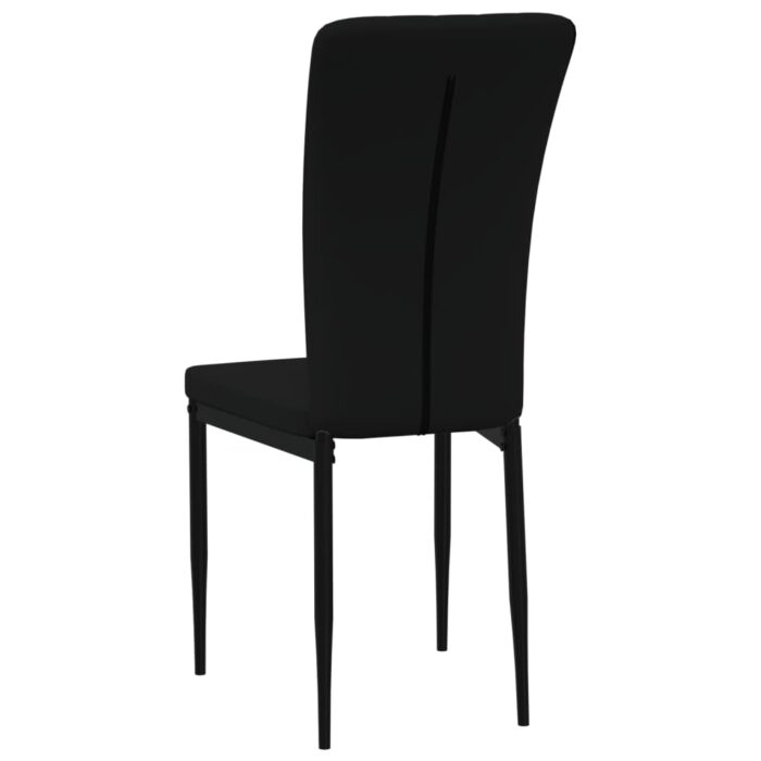 Chaises à manger lot de 2 Noir Velours – Image 4