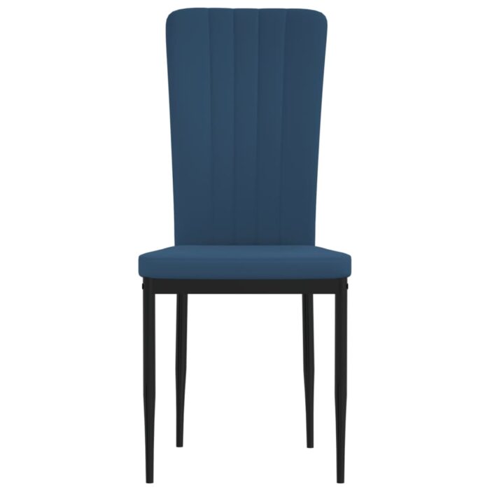 Chaises à manger lot de 4 Bleu Velours – Image 2