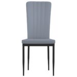 Chaises à manger lot de 4 Gris clair Velours – Image 2