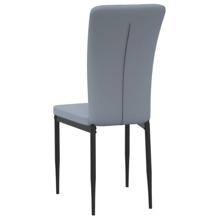 Chaises à manger lot de 4 Gris clair Velours – Image 4